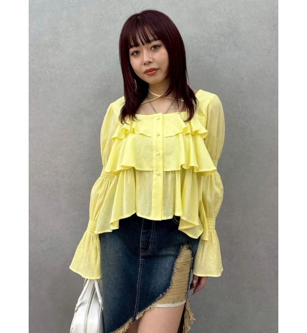 EVRIS「フリルボリュームチュニック」|シャツ・ブラウス|