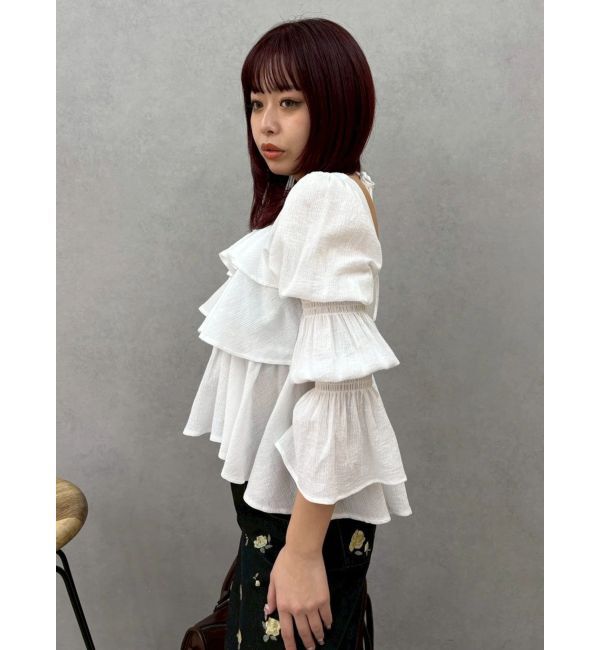 EVRIS「フリルボリュームチュニック」|シャツ・ブラウス|