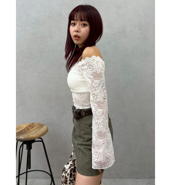 EVRIS「スカラップオフショルレーストップス」|シャツ・ブラウス|