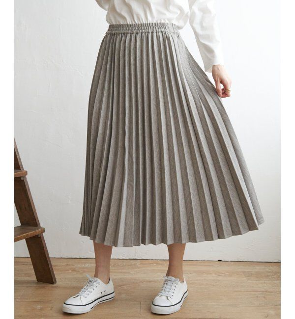 ikka「ウーリッシュフラノプリーツスカート」|スカート|