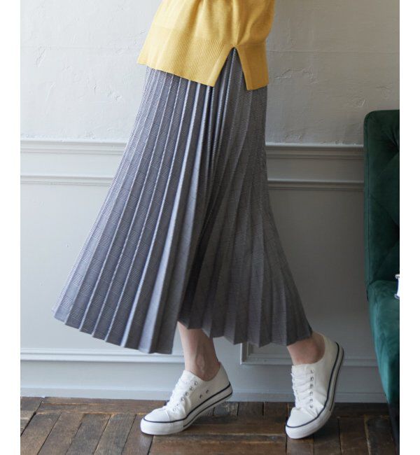 ikka「ウーリッシュフラノプリーツスカート」|スカート|