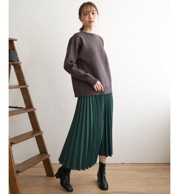 ikka「ウーリッシュフラノプリーツスカート」|スカート|