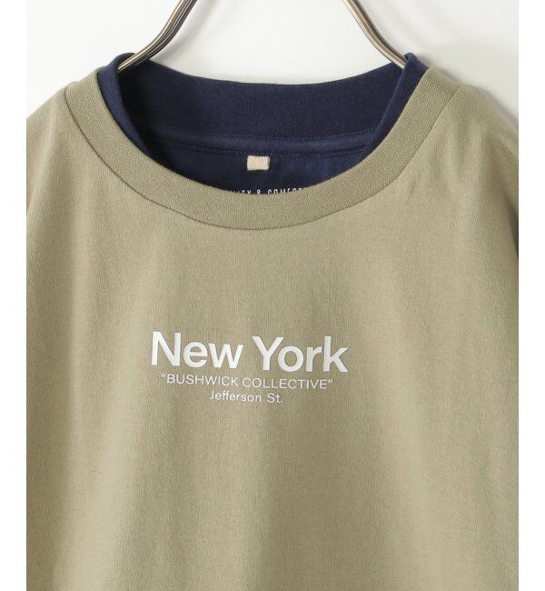 ikka kids「襟袖フェイクBIGTシャツ（120~160cm）」|Tシャツ・カットソー|