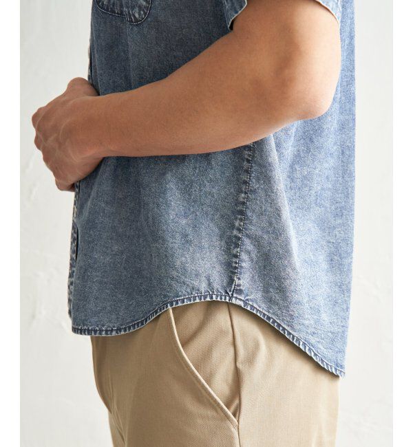 ikka「インディゴレイカンスイスカラーシャツ」|シャツ・ブラウス|