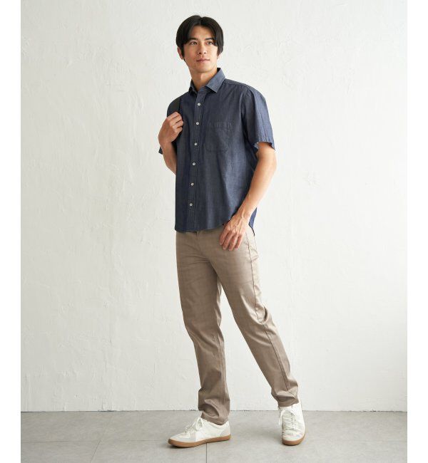 ikka「インディゴレイカンスイスカラーシャツ」|シャツ・ブラウス|