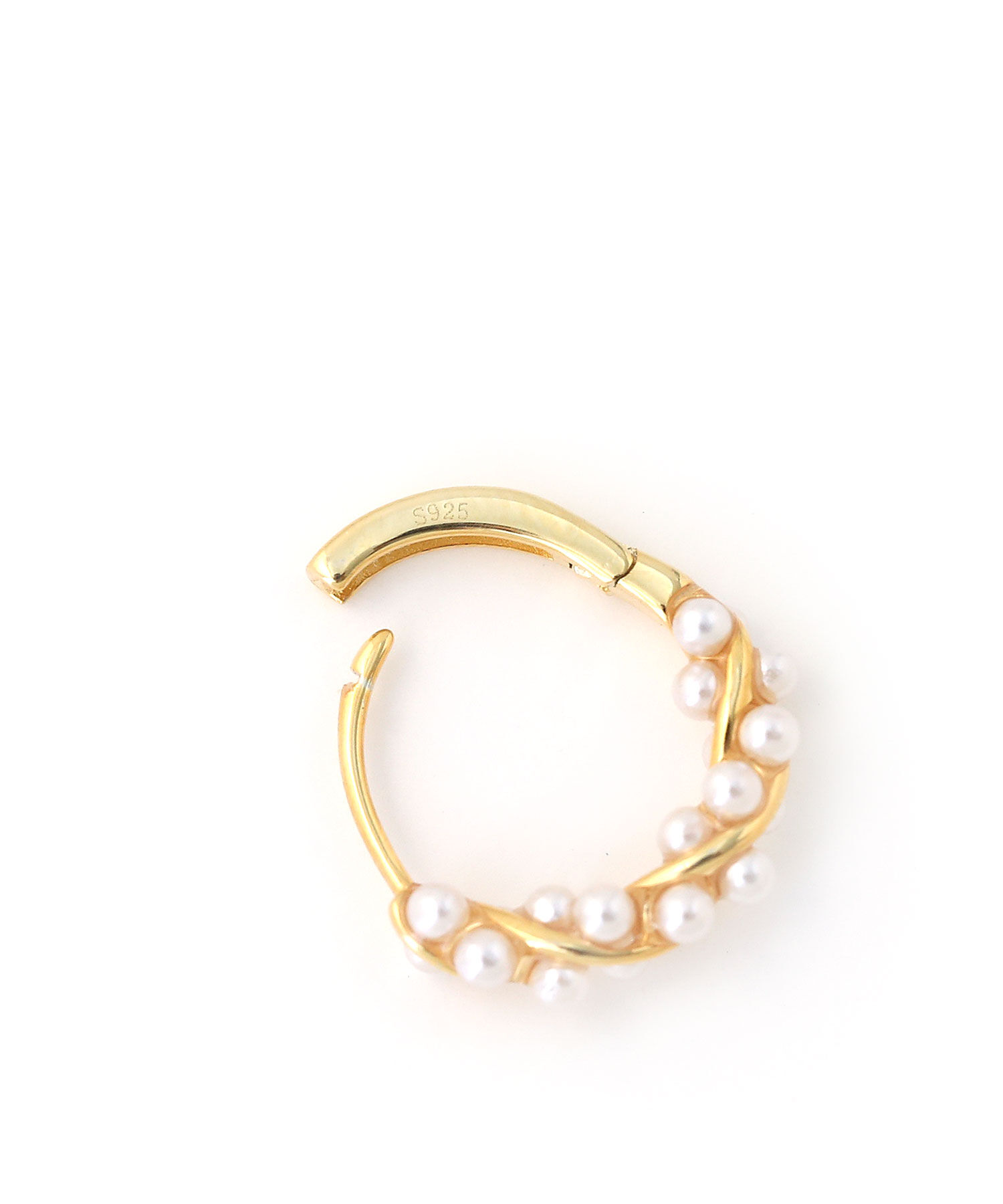 colleca la「[silver925]ツイストパールフープピアス〈金属アレルギー対応〉」|ピアス|