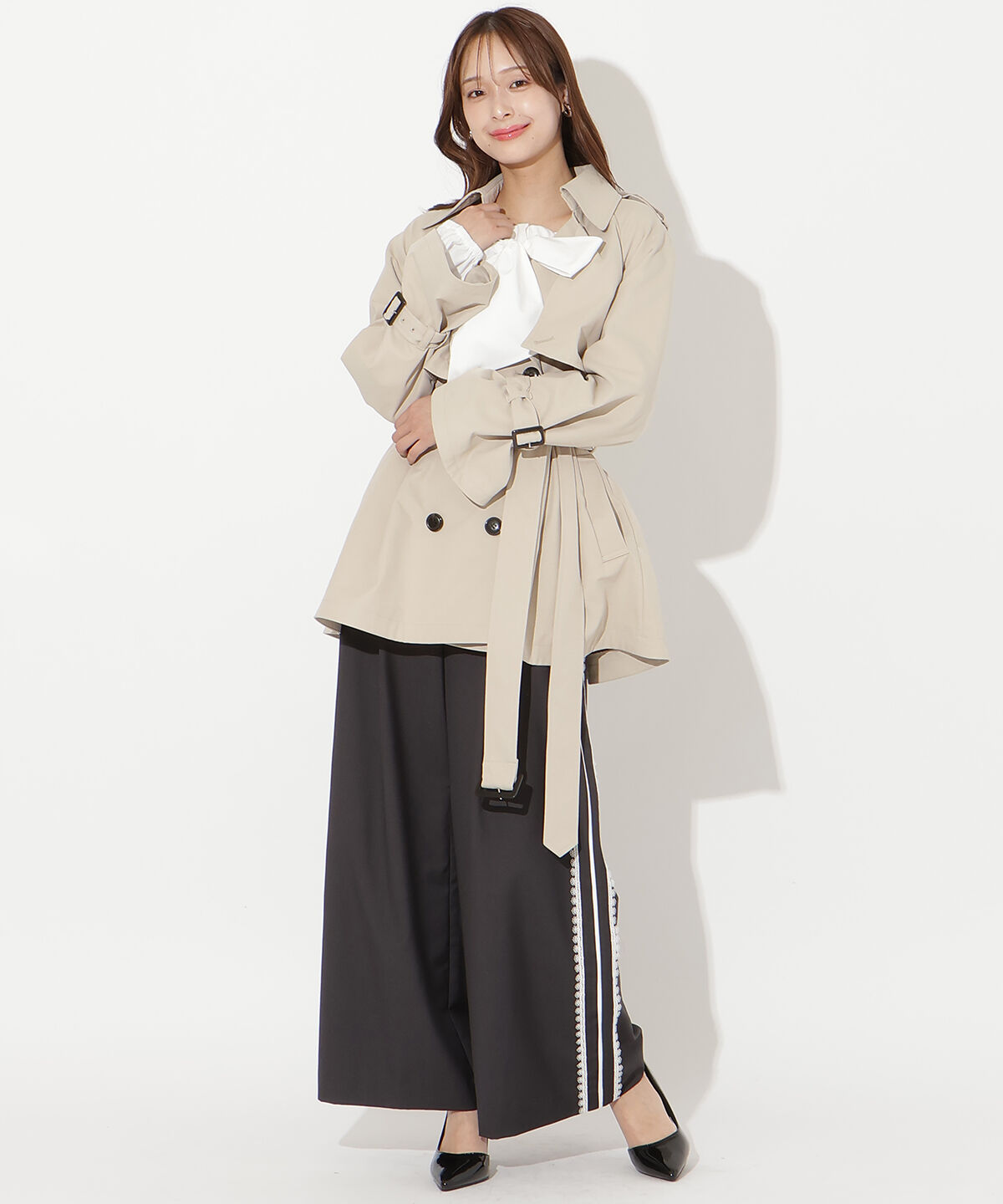 アンドクチュール「ミドル丈トレンチコート」|トレンチコート|