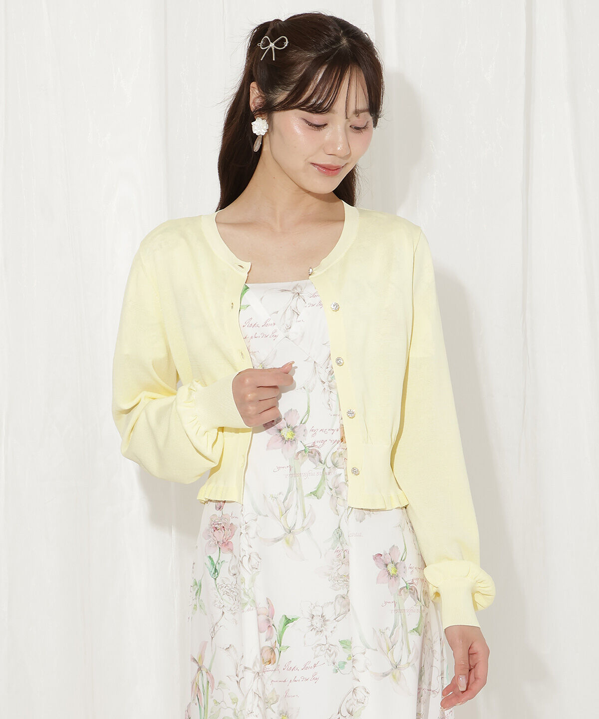 WILLSELECTION「ボタニカルフラワーフレアスリーブワンピース」|ワンピース|