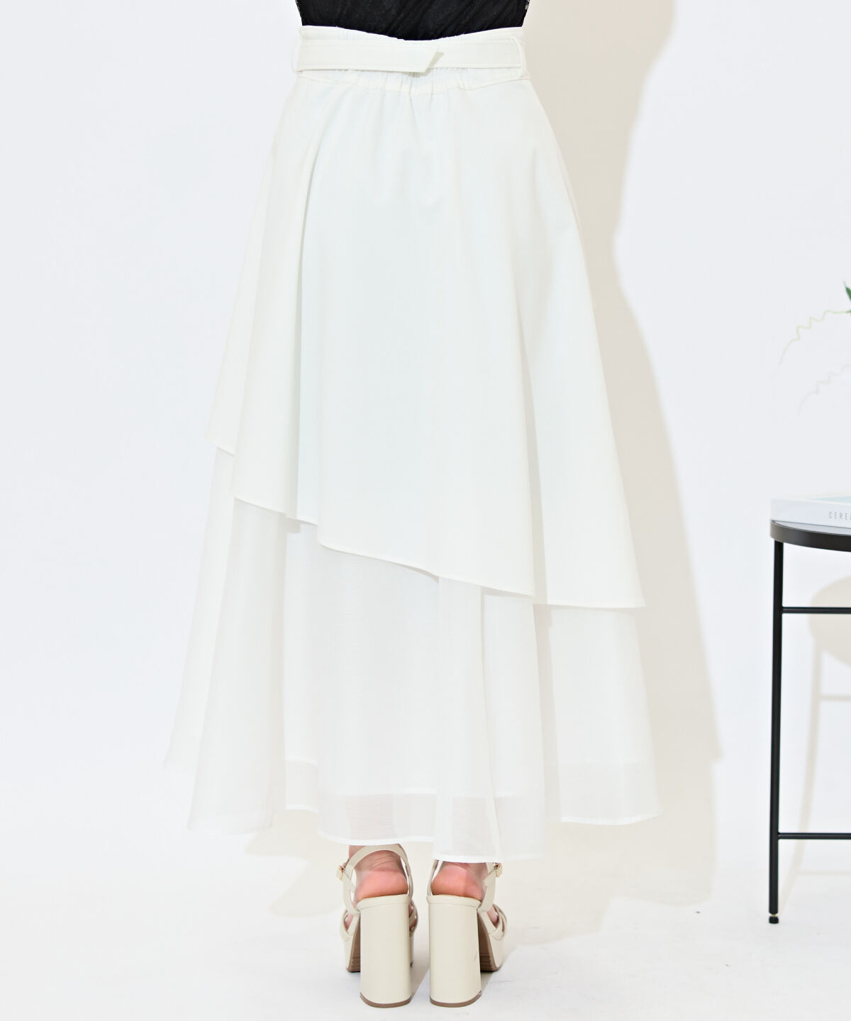 WILLSELECTION「ベルト付きアシメレイヤードスカート」|フレア|