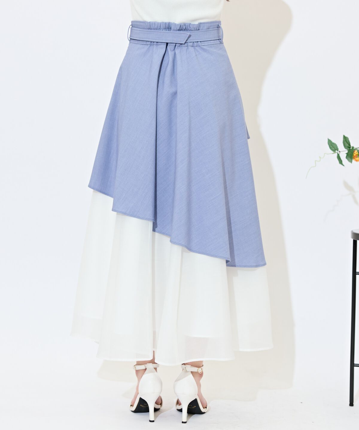 WILLSELECTION「ベルト付きアシメレイヤードスカート」|フレア|