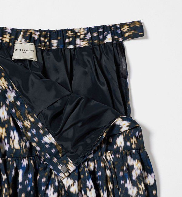 UNITED ARROWS「サテン フラワープリント スカート ‐ウォッシャブル‐」|スカート|