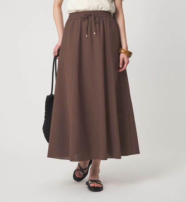 UNITED ARROWS green label relaxing「【結論シリーズ】ドライクロス フレアスカート［size SHORT/TALLあり］」|フレア|MD.BROWN