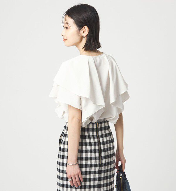 UNITED ARROWS green label relaxing「Breeze Cool  ラッフル ブラウス マシンウォッシャブル 吸水速乾 通気性 UVカット」|シャツ・ブラウス|