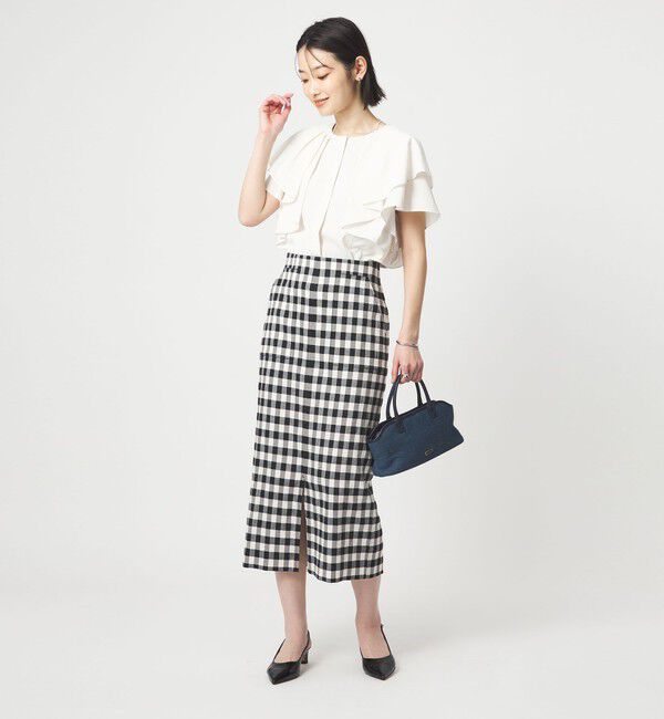 UNITED ARROWS green label relaxing「Breeze Cool  ラッフル ブラウス マシンウォッシャブル 吸水速乾 通気性 UVカット」|シャツ・ブラウス|