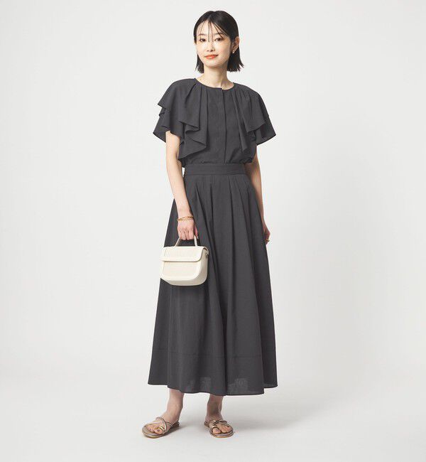 UNITED ARROWS green label relaxing「Breeze Cool  ラッフル ブラウス マシンウォッシャブル 吸水速乾 通気性 UVカット」|シャツ・ブラウス|