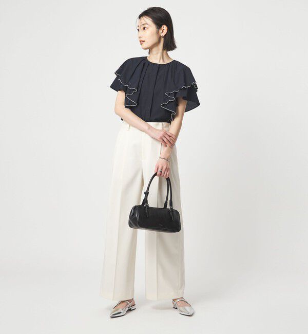 UNITED ARROWS green label relaxing「Breeze Cool  ラッフル ブラウス マシンウォッシャブル 吸水速乾 通気性 UVカット」|シャツ・ブラウス|