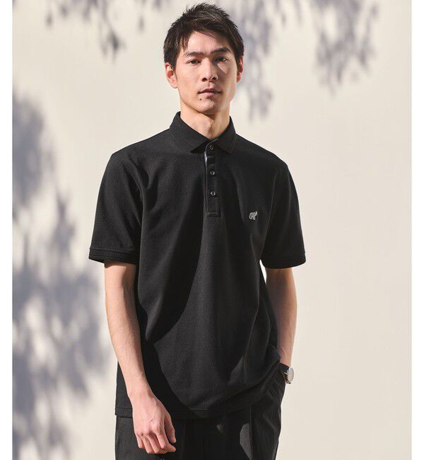 UNITED ARROWS green label relaxing「【WEB限定】ドライクリーン 半袖 ポロシャツ -吸水速乾・抗菌-」|ポロシャツ|BLACK
