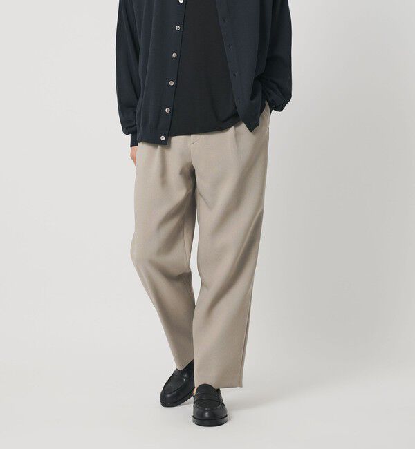 BEAUTY&YOUTH UNITED ARROWS「メランジ ダブルクロス 1プリーツ アジャスト パンツ NO.7」|チノ|