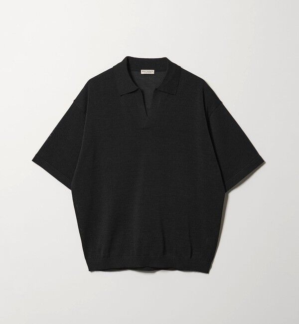 BEAUTY&YOUTH UNITED ARROWS「シャイン ギマ スキッパー ポロニット ウォッシャブル」|ニット・セーター|NAVY