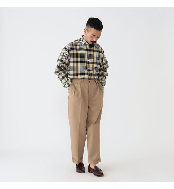 BEAMS PLUS「BEAMS PLUS / ツイル 2プリーツ トラウザーズ」|チノ|