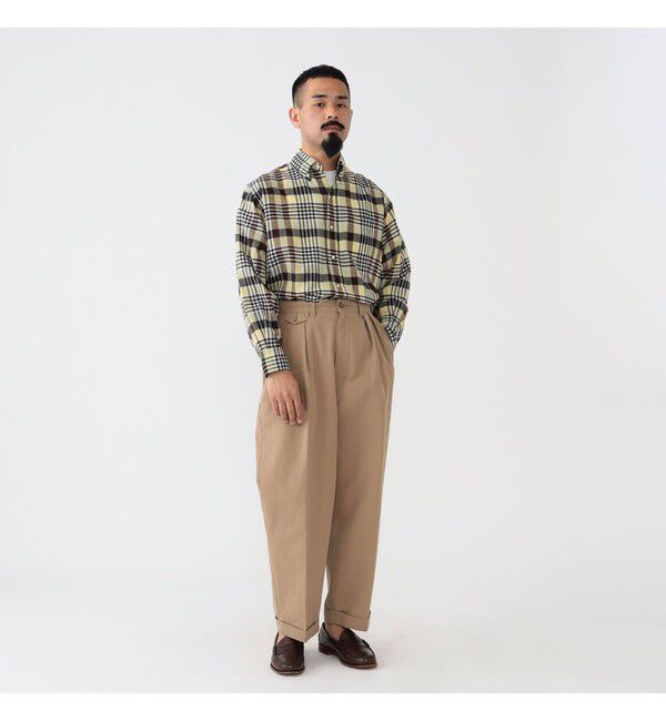 BEAMS PLUS「BEAMS PLUS / ツイル 2プリーツ トラウザーズ」|チノ|