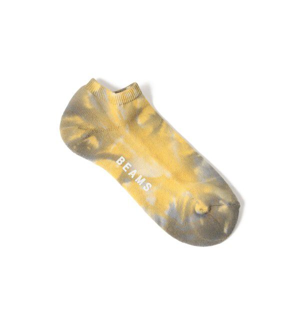 BEAMS「タイダイ アンクル ソックス」|ソックス|CHARCOAL&times;YELLOW