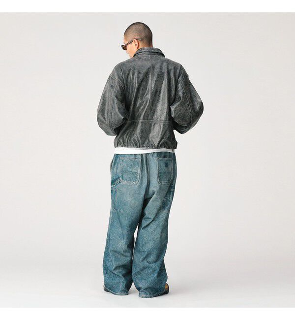 BEAMS「モック プリント ダブルニー スウェットパンツ」|チノ|