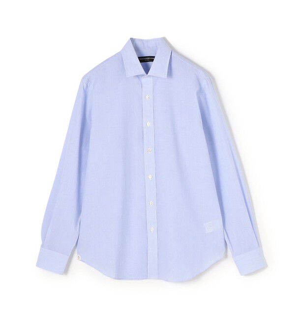 TOMORROWLAND MENS「200/2 コットンシアサッカー ショートポイント ワイドスプレッド シャツ」|シャツ・ブラウス|64 ブルー系