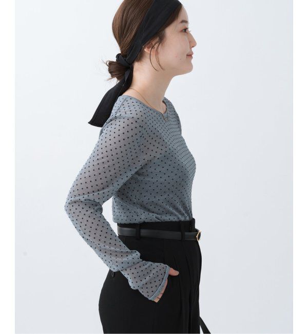 IENA「フロッキードット シアー プルオーバー」|ニット・セーター|