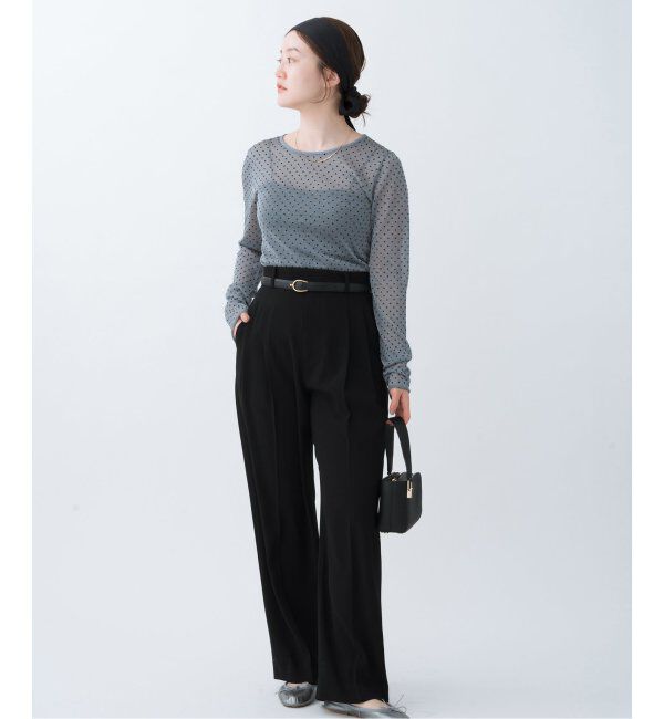 IENA「フロッキードット シアー プルオーバー」|ニット・セーター|