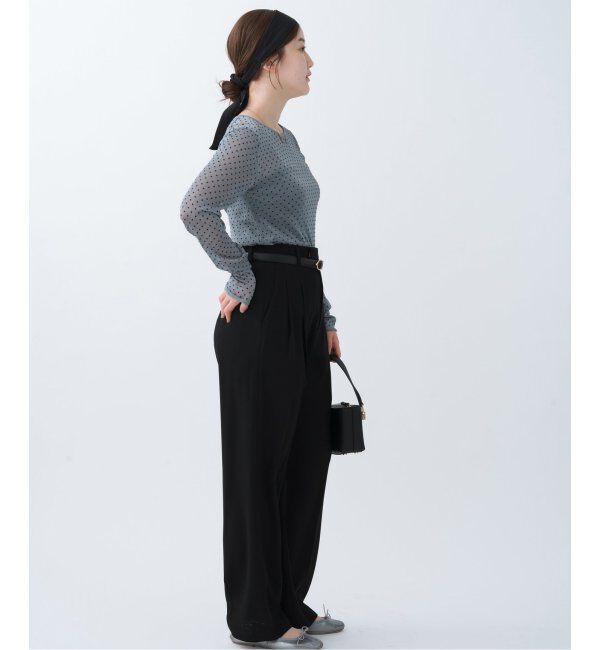 IENA「フロッキードット シアー プルオーバー」|ニット・セーター|