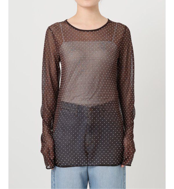 IENA「フロッキードット シアー プルオーバー」|ニット・セーター|