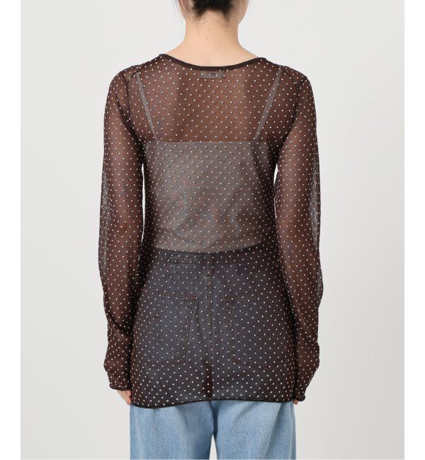 IENA「フロッキードット シアー プルオーバー」|ニット・セーター|