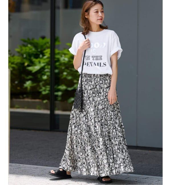 JOURNAL STANDARD relume「《WEB限定追加予約2》コットンボイルクリンクルティアードスカート（柄）」|スカート|