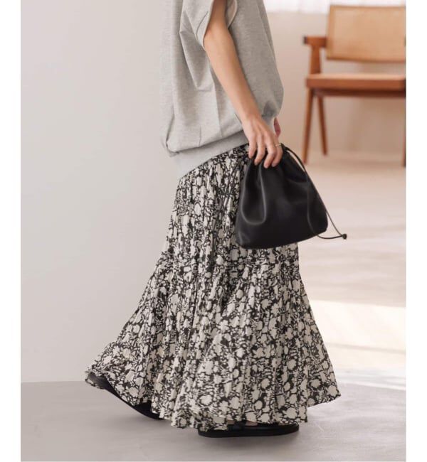 JOURNAL STANDARD relume「《WEB限定追加予約2》コットンボイルクリンクルティアードスカート（柄）」|スカート|