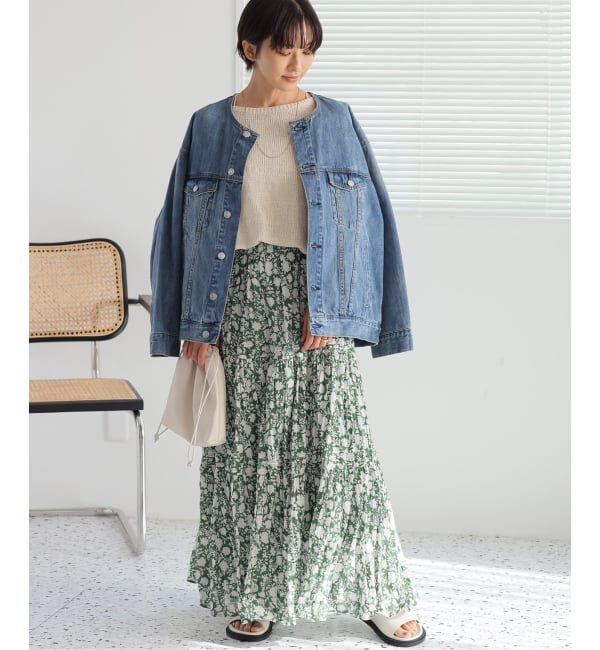 JOURNAL STANDARD relume「《WEB限定追加予約2》コットンボイルクリンクルティアードスカート（柄）」|スカート|