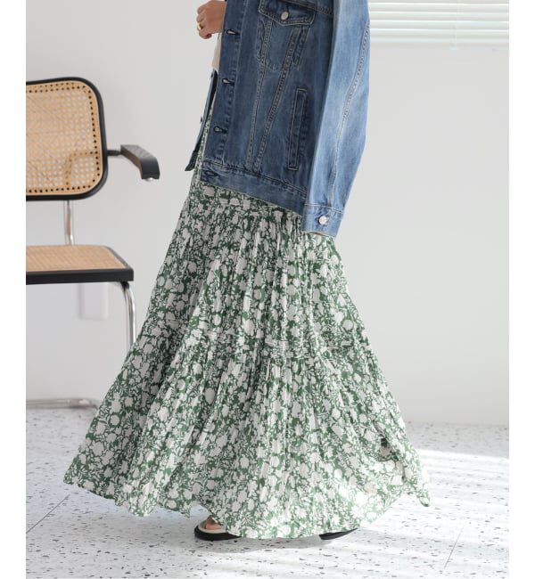 JOURNAL STANDARD relume「《WEB限定追加予約2》コットンボイルクリンクルティアードスカート（柄）」|スカート|