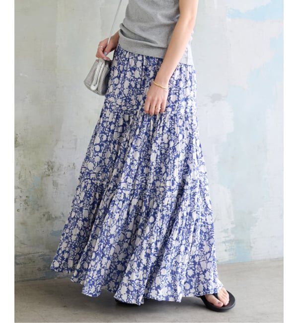 JOURNAL STANDARD relume「《WEB限定追加予約2》コットンボイルクリンクルティアードスカート（柄）」|スカート|