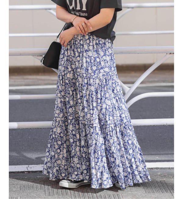 JOURNAL STANDARD relume「《WEB限定追加予約2》コットンボイルクリンクルティアードスカート（柄）」|スカート|