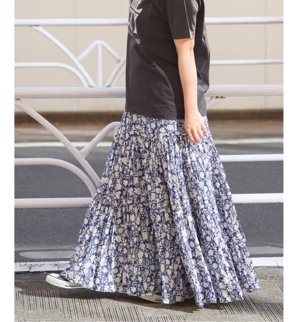 JOURNAL STANDARD relume「《WEB限定追加予約2》コットンボイルクリンクルティアードスカート（柄）」|スカート|
