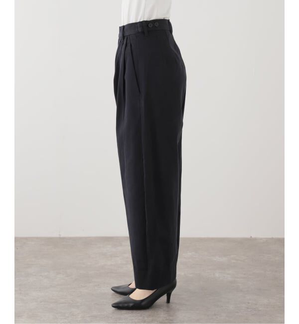 Spick and Span「コットンサテンタックカーブパンツ」|スラックス|