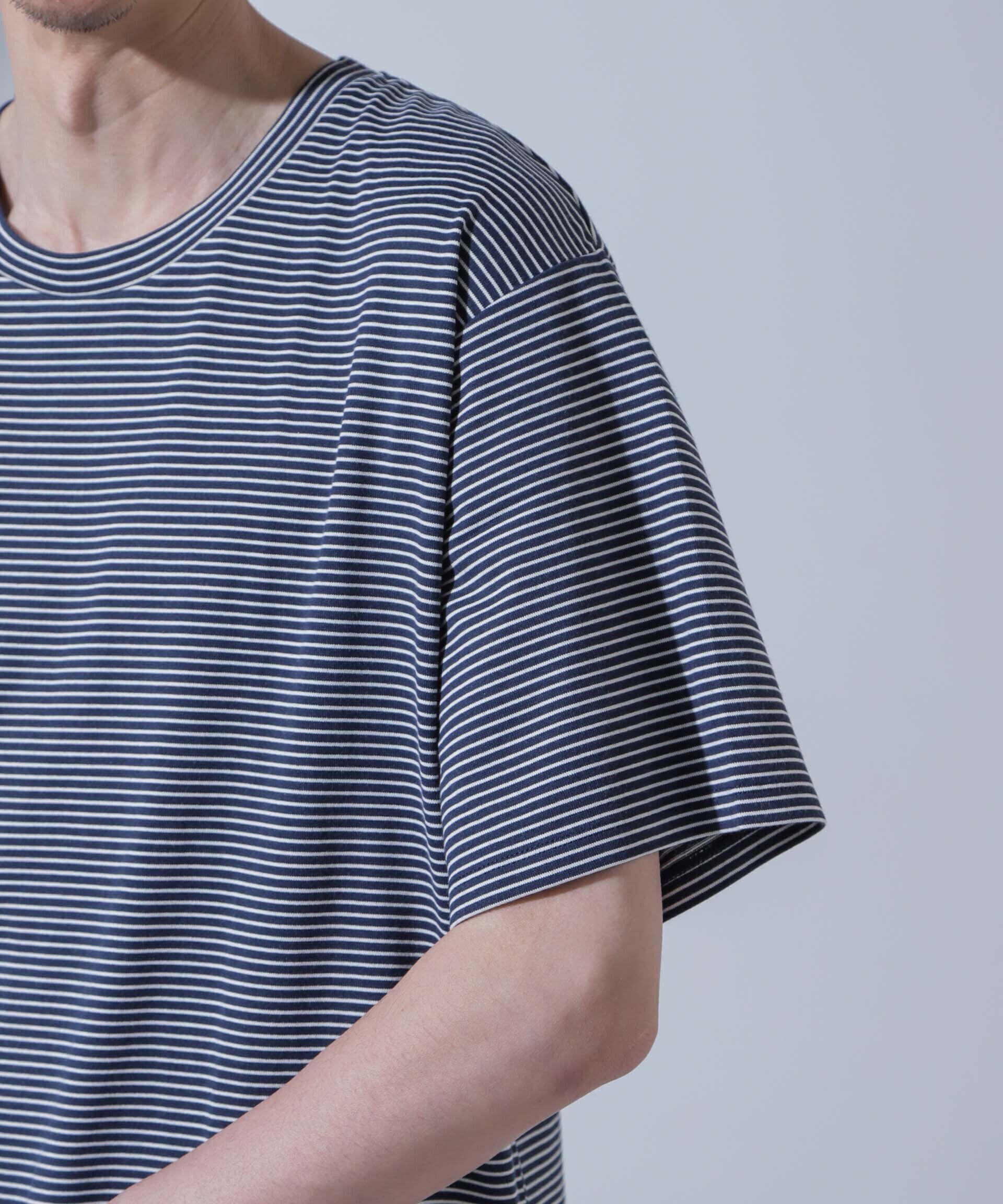 nano･universe「Anti Soaked(R)  汗染み防止 ピンボーダークルーネックTシャツ」|Tシャツ・カットソー|