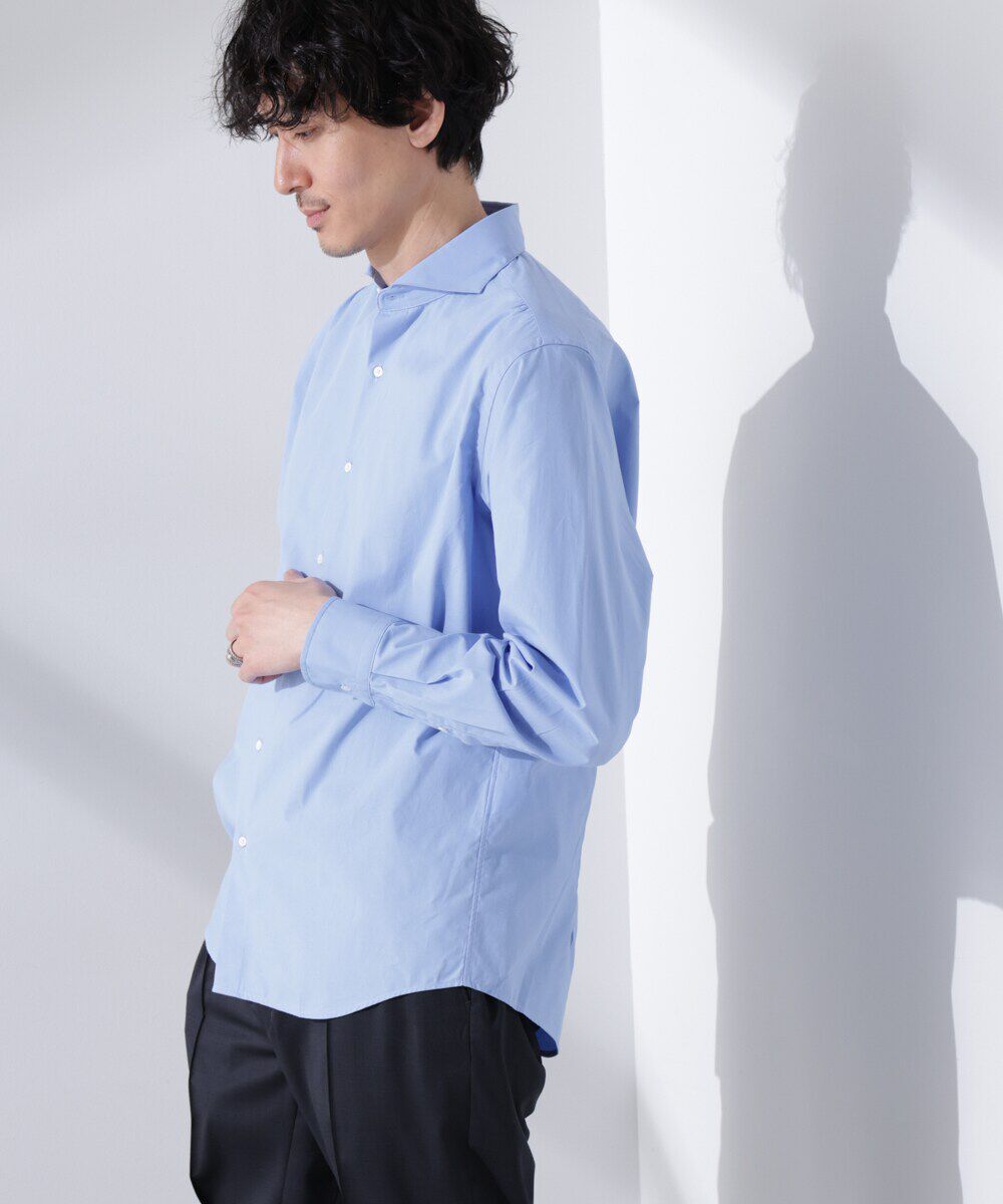 nano･universe「｢N shirt｣Anti Soaked(R) 汗染み防止ホリゾンタルカラーシャツ長袖」|シャツ・ブラウス|