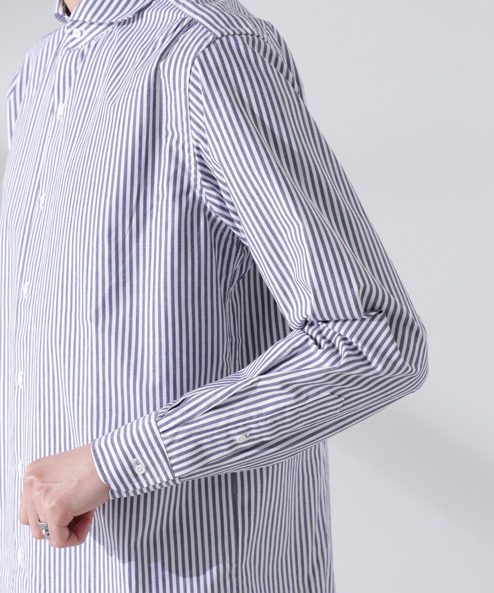 nano･universe「｢N shirt｣Anti Soaked(R) 汗染み防止ホリゾンタルカラーシャツ長袖」|シャツ・ブラウス|