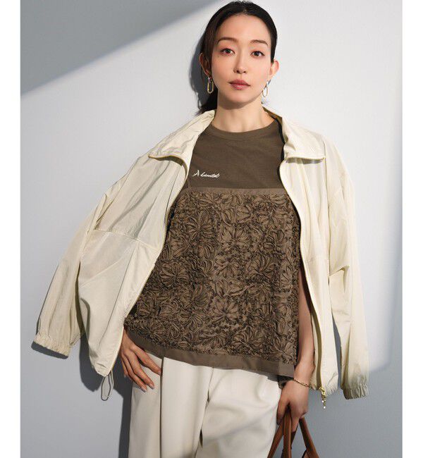 23区「ナイロンタイプライター ダブルジップ ブルゾン」|その他|ベージュ系