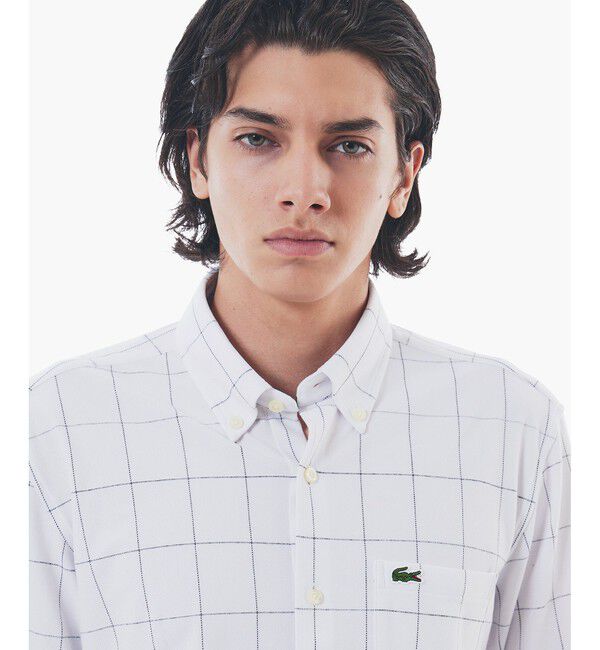 LACOSTE「2WAYストレッチ ウインドウペンチェックボタンダウンシャツ」|シャツ・ブラウス|
