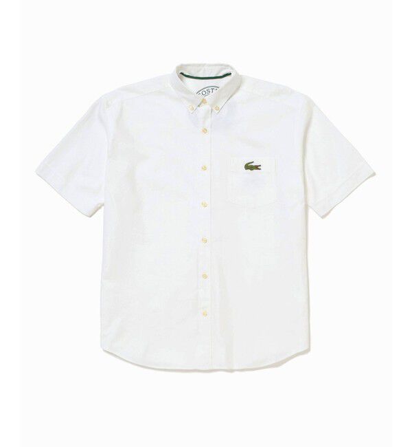 LACOSTE「ウォッシュドオックスフォード半袖ボタンダウンシャツ」|シャツ・ブラウス|