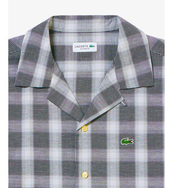 LACOSTE「リネンブレンドオープンカラーオンブレチェックシャツ」|シャツ・ブラウス|
