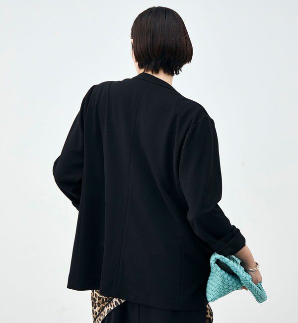 Rie Miller「ウォッシャブルノーカラージャケットジョーゼットダンボール」|ノーカラージャケット|