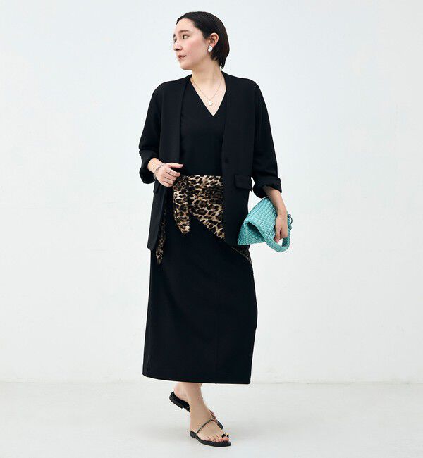 Rie Miller「ウォッシャブルノーカラージャケットジョーゼットダンボール」|ノーカラージャケット|